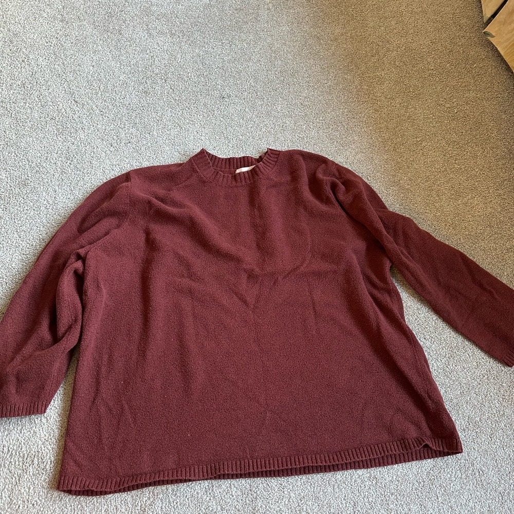 1X treasure & bond burgundy sweater plus size